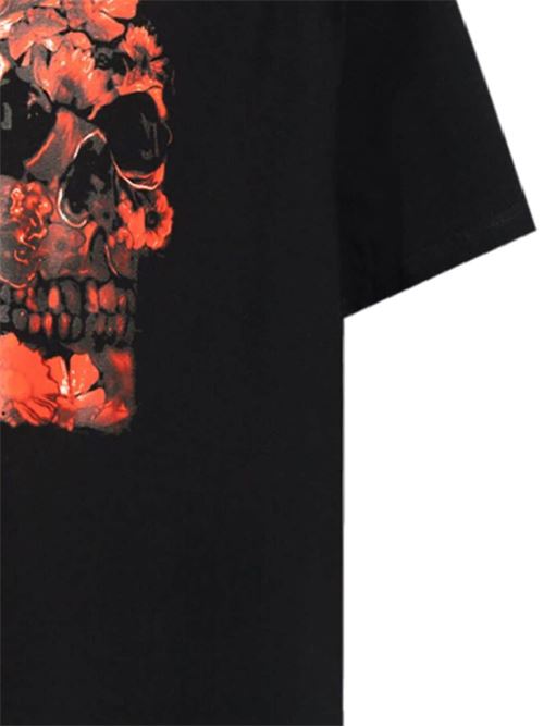 T-shirt nera con teschio Alexander McQueen | 794575QTABM0512